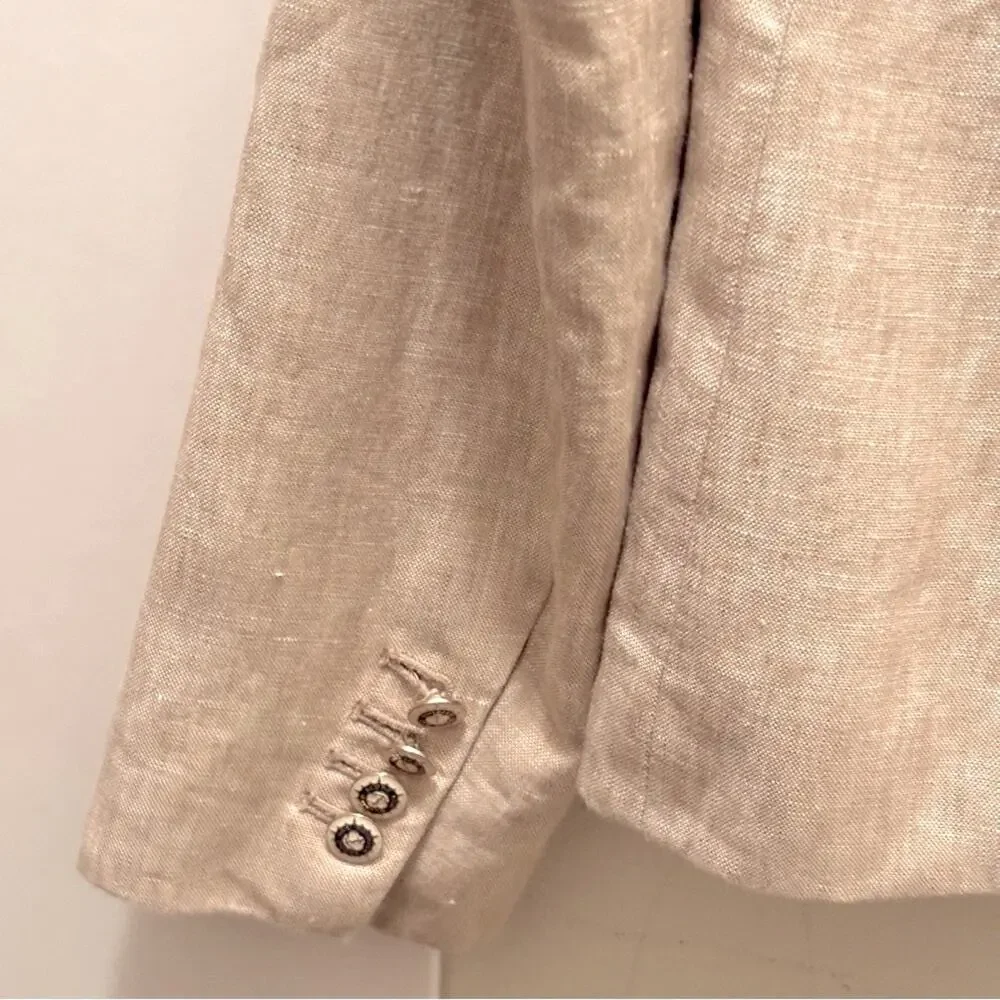 J. Crew Linen Blend Beige Blazer - Picture 5 of 9